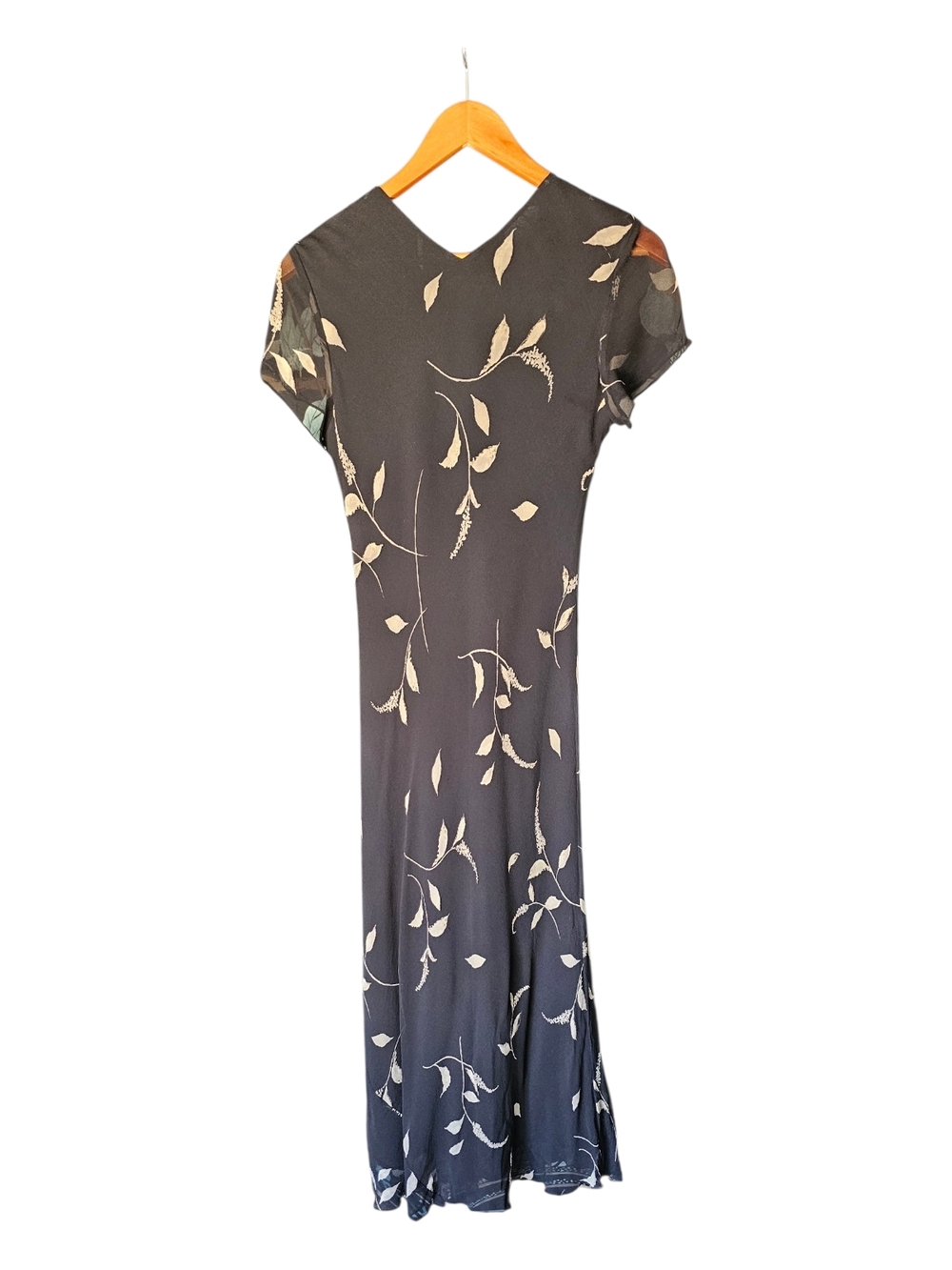 INC International Concepts 100% Silk Midi Dress Size 6 Black Floral Slip 90s Min - Picture 7 of 14